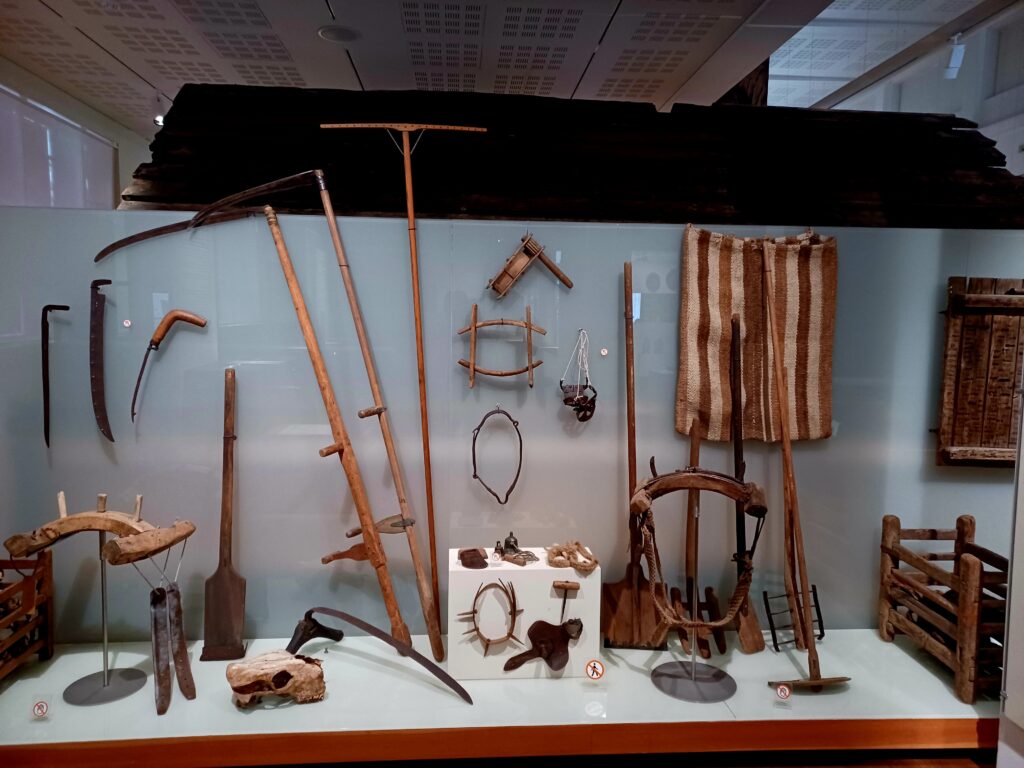 A selection of farming tools at the National Museum of Iceland.